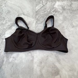 PLAYTEX 18 HR Black 4692 Wire Free Lift Full Cover Soft Cup Bra 40 C Gel Strap